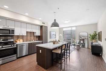Modern kitchen at l seven apartments in san francisco, ca 94103